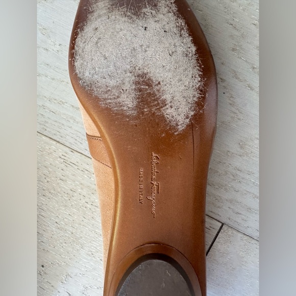 Salvatore Ferragamo Audrey Ballet Flats Women's Suede light brown 8.5 - Picture 5 of 10